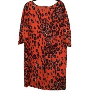 Charles Gray Leopard Print Orange Dress